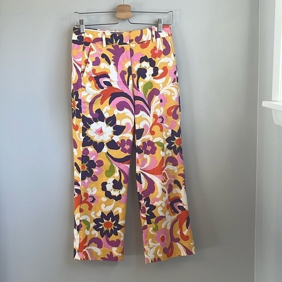 J. Crew Collection High Rise Peyton Pant in Ratti Curly Floral SZ 0 - Picture 2 of 7